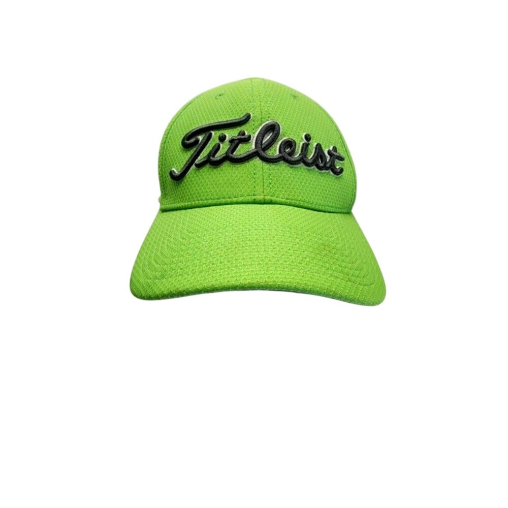 Titleist Hat Cap Fitted Mens L Green Pro V1 Coolmax Golf Stretch Mesh Perf